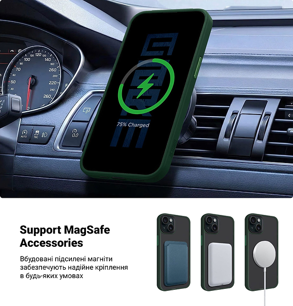 Фото - Чохол для смартфону Armorstandart Uniq Magsafe for Apple iPhone 15 Plus Dark Green (ARM75323)