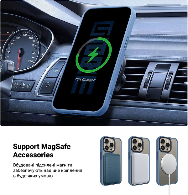Фото - Чохол для смартфону
 Armorstandart Uniq Magsafe for Apple iPhone 13 Pro Light Blue (ARM75338)