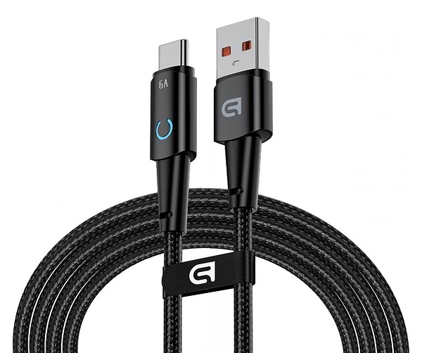 Фото - Кабель синхронізації даних Armorstandart AT-AC USB Type A to USB Type-C 66W 1,2m Black (ARM75867)
