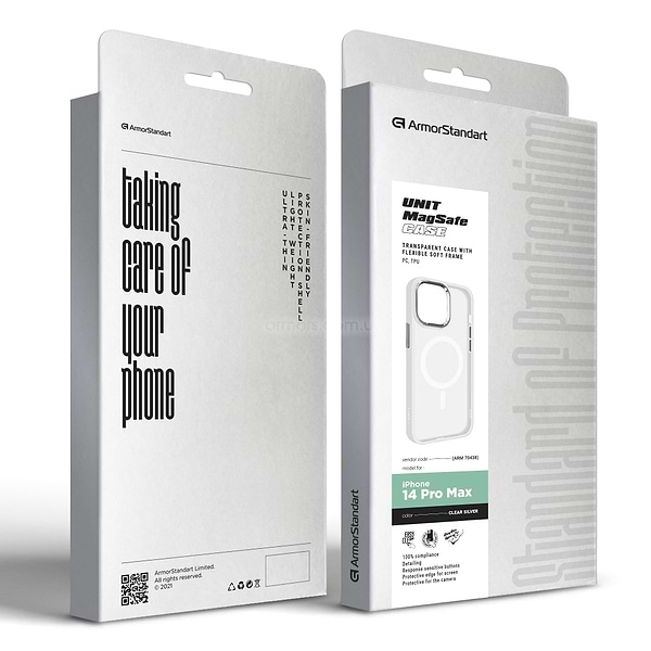 Фото - Чохол для смартфону Armorstandart Unit MagSafe for Apple iPhone 14 Pro Matte Clear Silver (ARM70437)