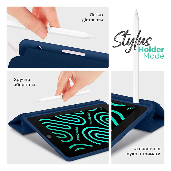 Фото - Чехол для планшета Armorstandart Smart Fold Pen for iPad mini 2024 / mini 6 Dark Blue (ARM82827)