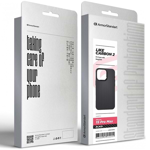 Фото - Чохол для смартфону Armorstandart LikeCarbon2 MagCase for Apple iPhone 15 Pro Max Black (ARM83805)