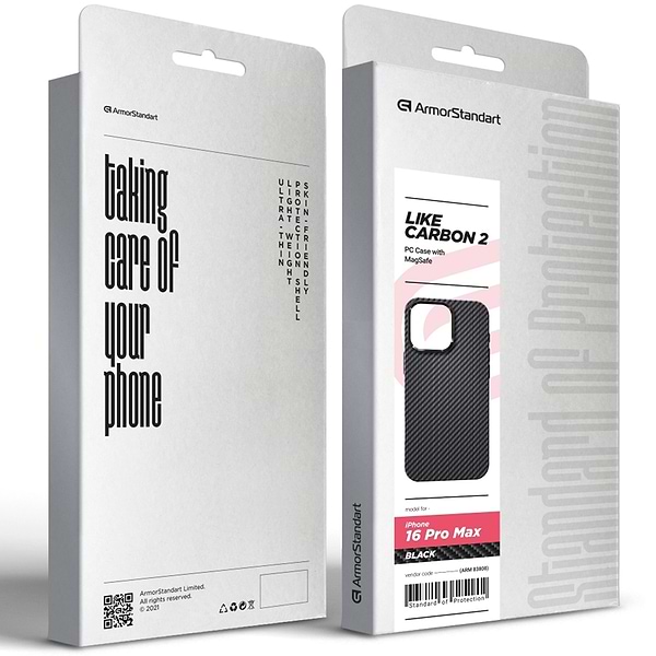 Фото - Чохол для смартфону Armorstandart LikeCarbon2 MagCase for Apple iPhone 16 Pro Max Black (ARM83808)