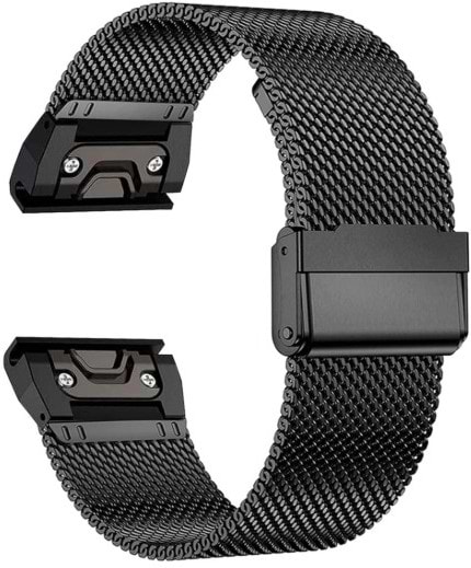 Ремешок для смарт-часов Armorstandart Flat Milanese for Garmin 22 mm Black (ARM85726)