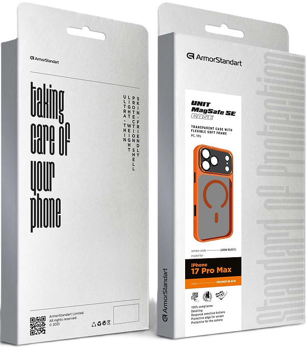 Фото - Чехол для смартфона Armorstandart Unit-C MagCase SE for Apple iPhone 17 Pro Max Orange Black (ARM86321)