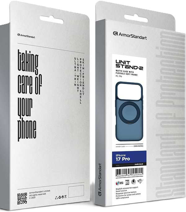 Фото - Чохол для смартфону Armorstandart Unit Stand2 for Apple iPhone 17 Pro Dark Blue (ARM86336)