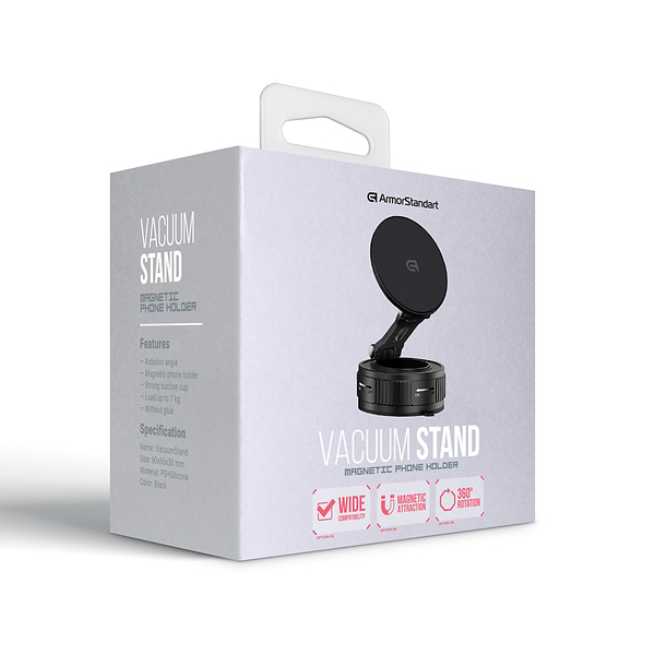 Фото - Автотримач Armorstandart VacuumStand black (ARM86346)