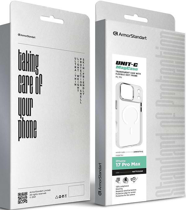Фото - Чохол для смартфону Armorstandart Unit-C MagCase for Apple iPhone 17 Pro Max Matte Clear (ARM87914)
