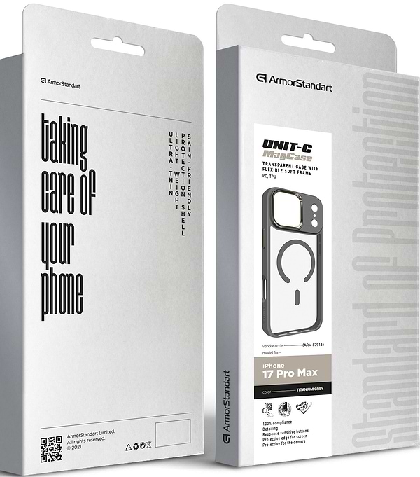 Фото - Чохол для смартфону Armorstandart Unit-C MagCase for Apple iPhone 17 Pro Max Titanium Grey (ARM87915)