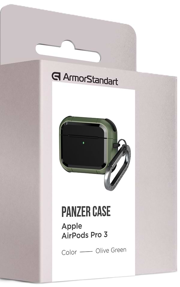Фото - Чохол для навушників Armorstandart Panzer for Apple Airpods Pro 3 Olive Green (ARM88289)