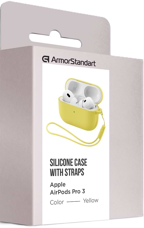 Фото - Чехол для наушников Armorstandart Silicone Case with straps for Apple Airpods Pro 3 Yellow (ARM88303)