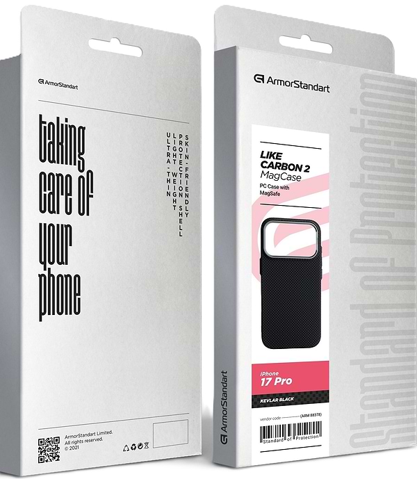 Фото - Уценка - Чехол для смартфона Armorstandart LikeCarbon2 MagCase for Apple iPhone 17 Pro Kevlar Black (ARM88378)