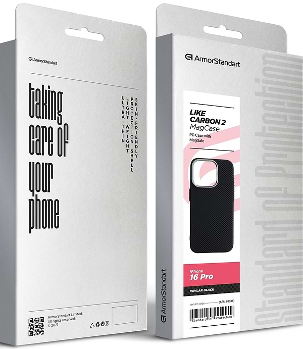 Фото - Чехол для смартфона Armorstandart LikeCarbon2 MagCase for Apple iPhone 16 Pro Kevlar Black (ARM88381)