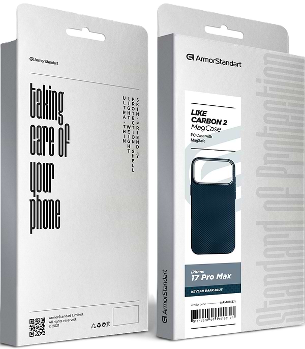 Фото - Чохол для смартфону Armorstandart LikeCarbon2 MagCase for Apple iPhone 17 Pro Max Kevlar Dark Blue (ARM88553)