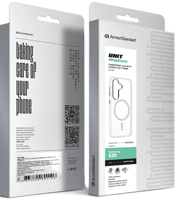 Фото - Чехол для смартфона Armorstandart Unit MagCase for Samsung Galaxy S26 5G Matte Clear (ARM88802)