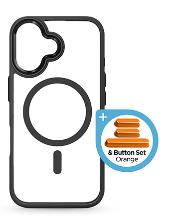 Фото - Чехол для смартфона Armorstandart Unit MagCase for Apple iPhone 17 Black + Orange Button Set (ARM90579)