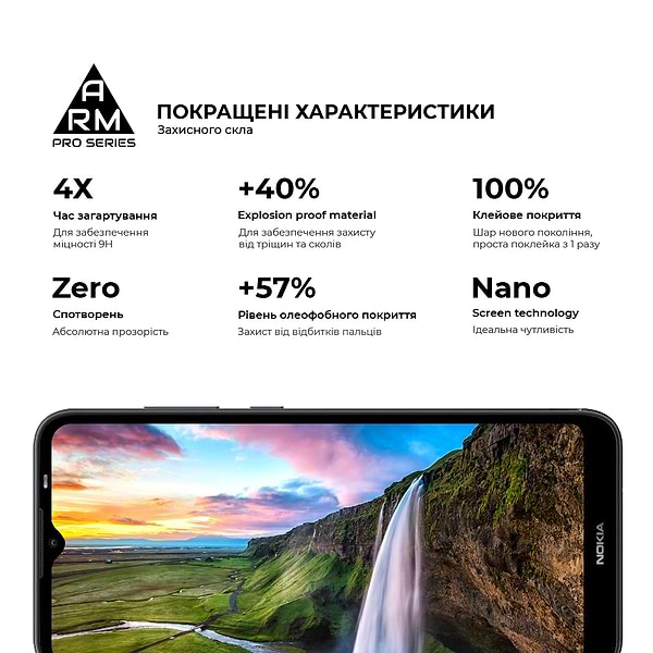 Фото - Захисне скло для смартфону Armorstandart Pro for Nokia С20 Black 0.33mm (ARM58809)