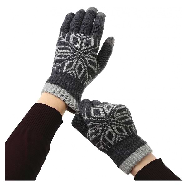 Фото - Рукавички для сенсорних екранів Armorstandart Touch Gloves Snowflake з орнаментом Light Grey (ARM59995)