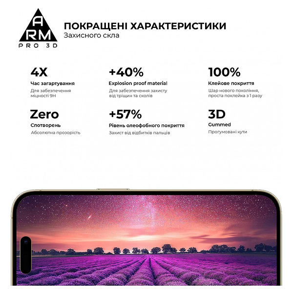 Фото - Захисне скло для смартфону Armorstandart Pro for Apple iPhone 14 Pro Black, 3D (ARM66355)