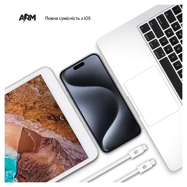 Фото - Кабель синхронізації даних Armorstandart AMQKJ3ZM Type-C to Type-C 1m White (ARM72698)