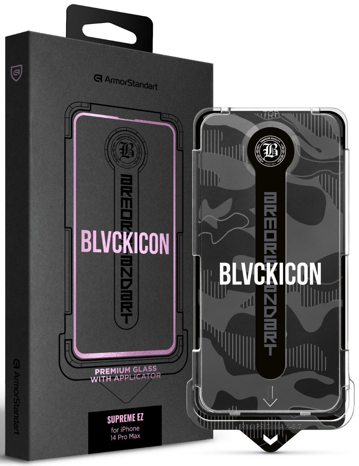 Защитное стекло для смартфона Armorstandart Black Icon Supreme EZ for iPhone 14 Pro Max (ARM79260)