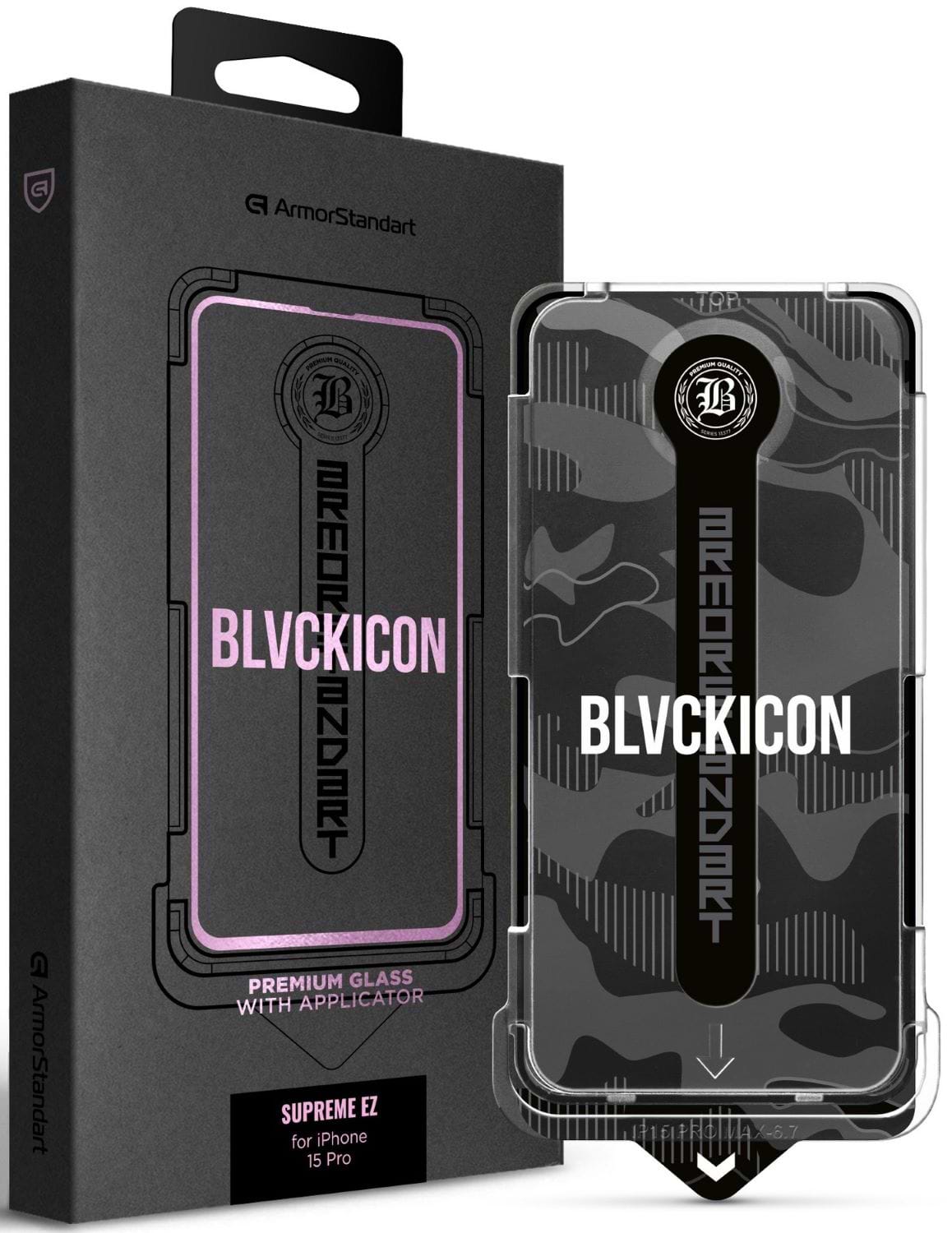 Защитное стекло для смартфона Armorstandart Black Icon Supreme EZ for iPhone 15 Pro (ARM79262)