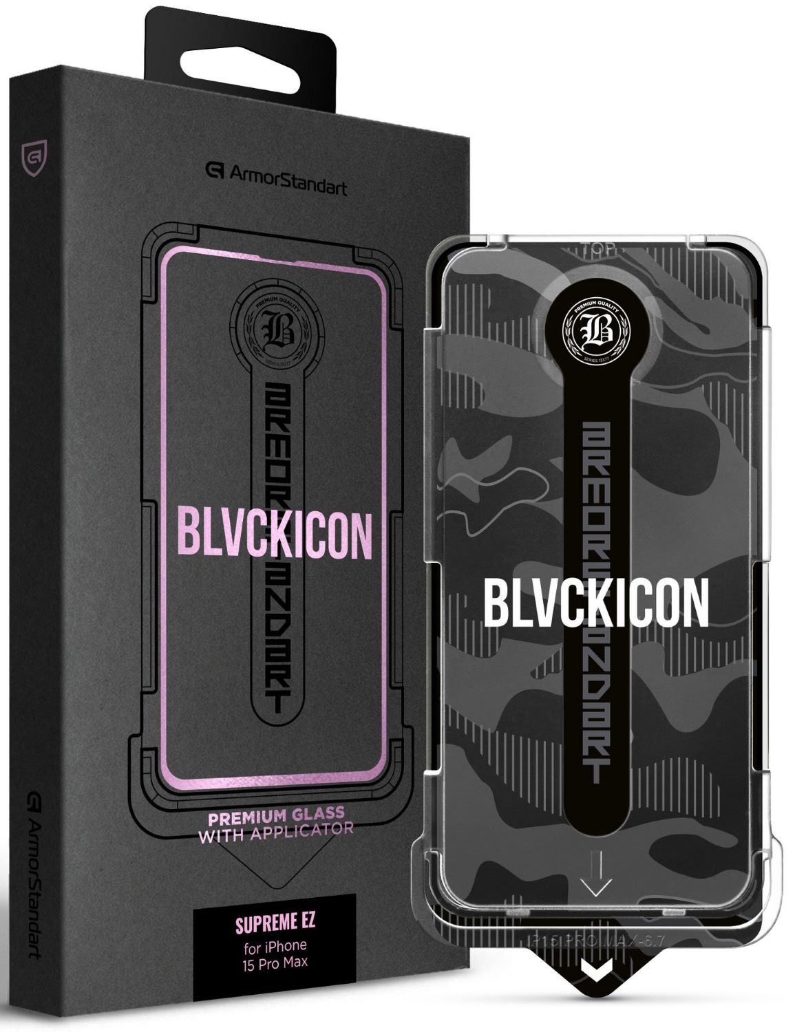 Захисне скло для смартфону Armorstandart Black Icon Supreme EZ for iPhone 15 Pro Max (ARM79263)