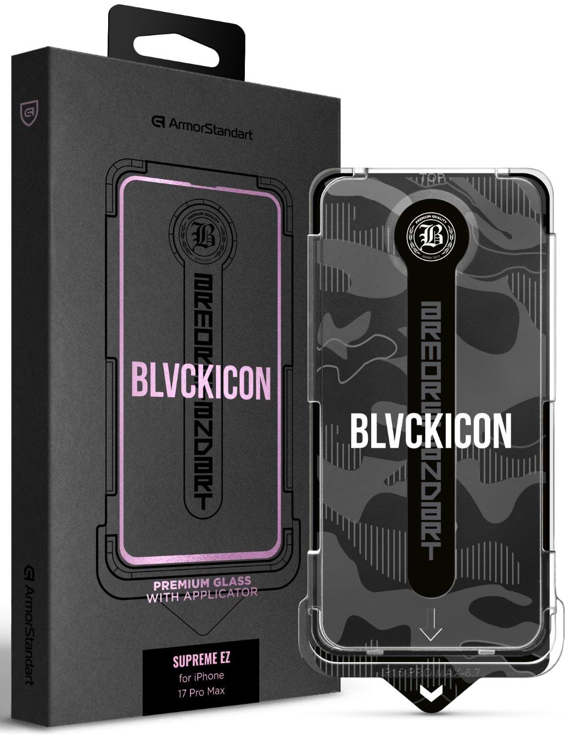 Защитное стекло для смартфона Armorstandart Black Icon Supreme EZ for iPhone 17 Pro Max (ARM86408)