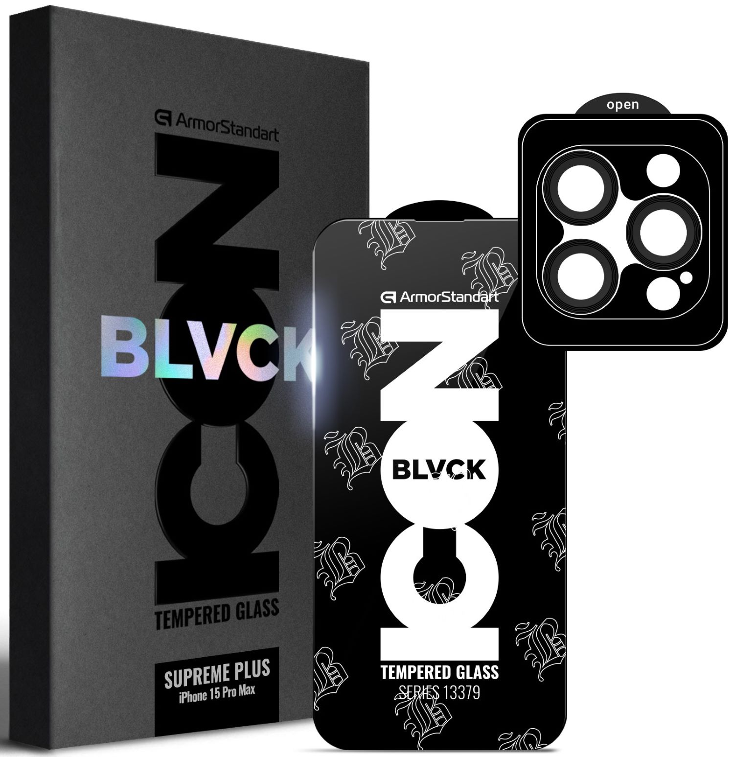 Защитное стекло для смартфона Armorstandart Supreme Plus Black Icon for Apple iPhone 15 Pro Max (ARM71140)