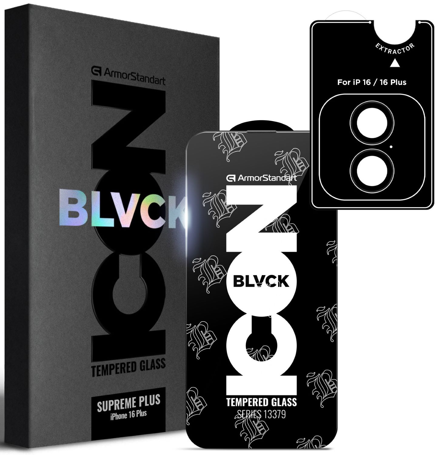 Защитное стекло для смартфона Armorstandart Supreme Plus Black Icon for Apple iPhone 16 (ARM81395)
