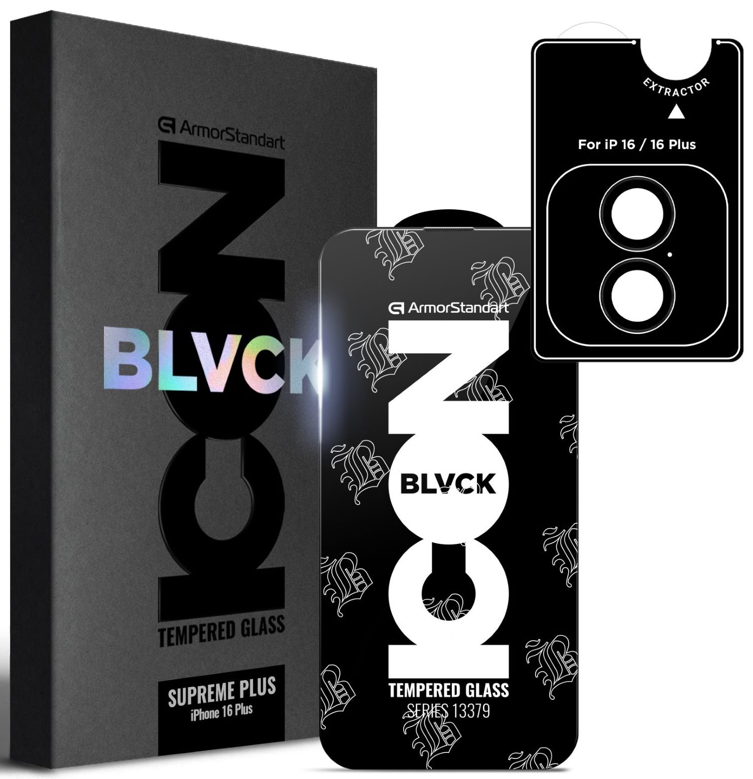 Защитное стекло для смартфона Armorstandart Supreme Plus Black Icon for Apple iPhone 16 Plus (ARM81396)