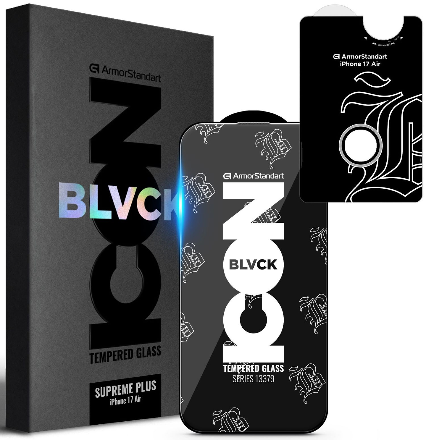 Защитное стекло для смартфона Armorstandart Supreme Plus Black Icon for Apple iPhone 17 Air (ARM86405)
