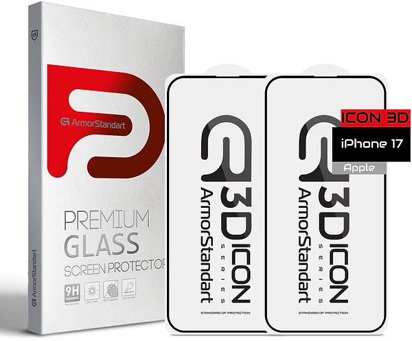 Фото - Защитное стекло для смартфона Armorstandart Icon 3D for iPhone 17 Black 2 шт. (ARM89133)