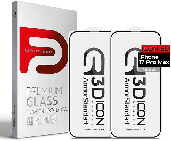 Фото - Защитное стекло для смартфона Armorstandart Icon 3D for iPhone 17 Pro Max Black 2 шт. (ARM89135) Фото - Защитное стекло для смартфона Armorstandart Icon 3D for iPhone 17 Pro Max Black 2 шт. (ARM89135)