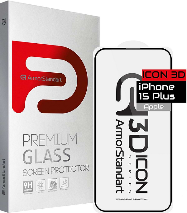 Фото - Захисне скло для смартфону Armorstandart Icon 3D for Apple iPhone 15 Plus Black (ARM68214)