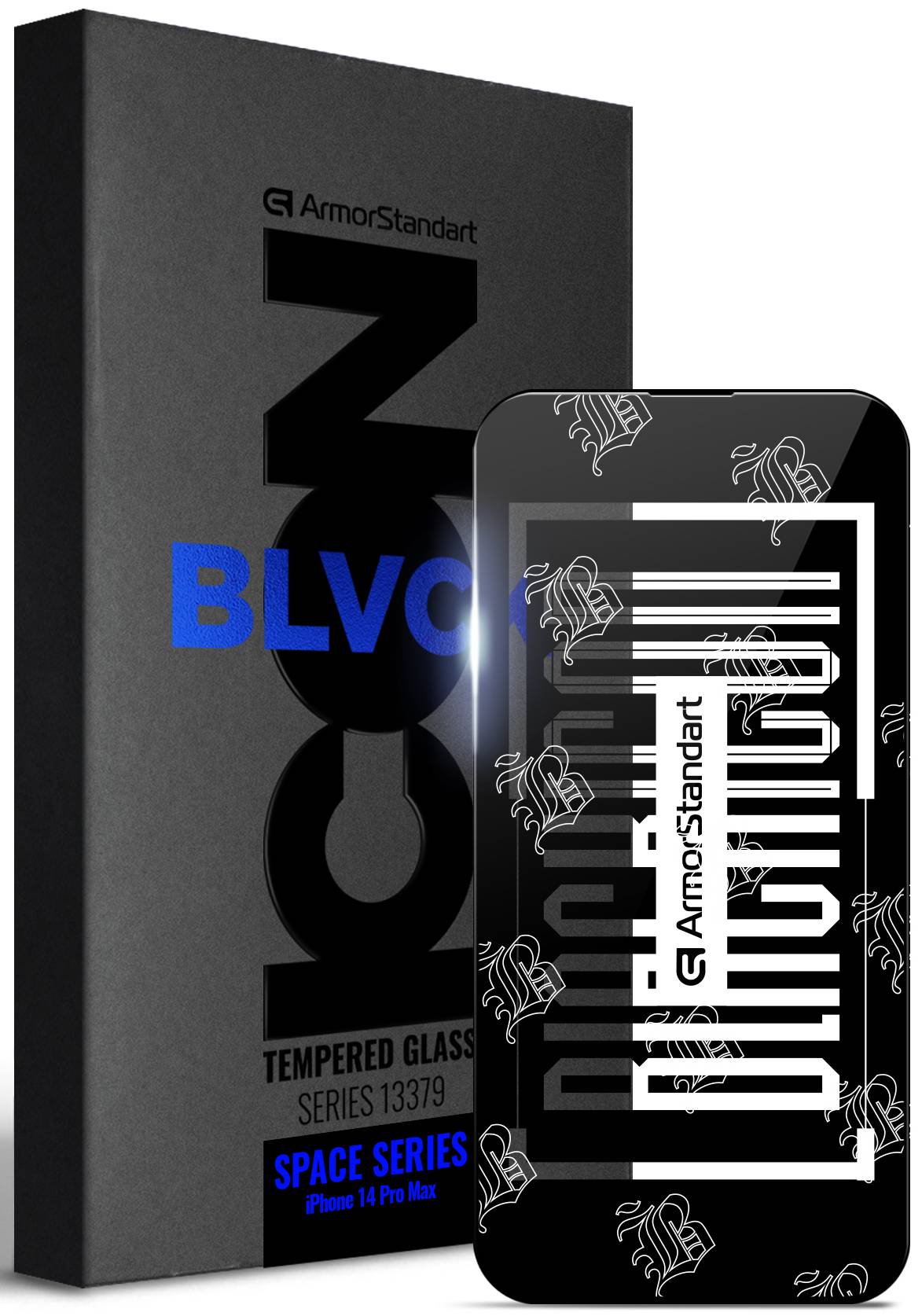 Защитное стекло для смартфона Armorstandart Space Black Icon for Apple iPhone 14 Pro Max with cutout (ARM67728)
