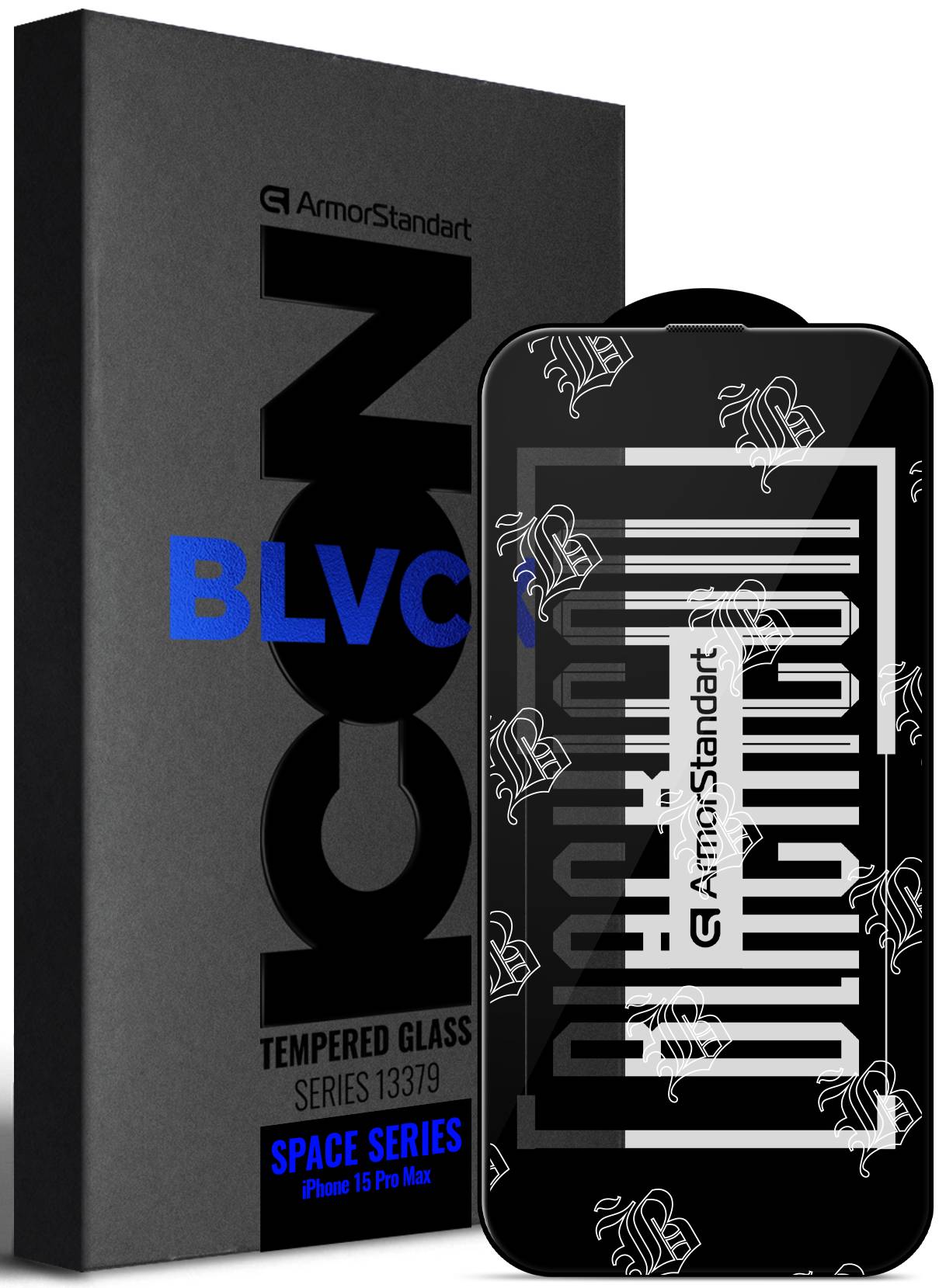 Захисне скло для смартфону Armorstandart Space Black Icon for Apple iPhone 15 Pro Max Black (ARM68228)