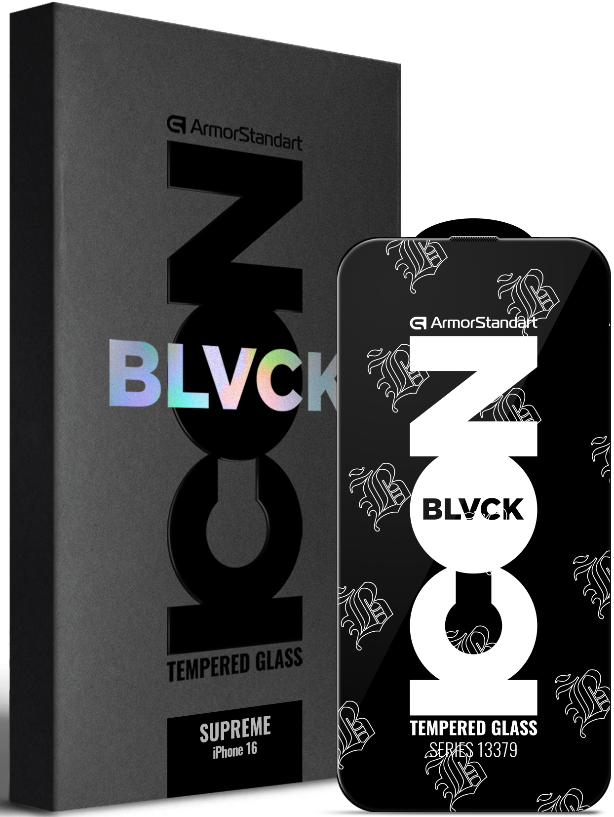 Защитное стекло для смартфона Armorstandart Supreme Black Icon 2.5D for Apple iPhone 16 Black (ARM78035)