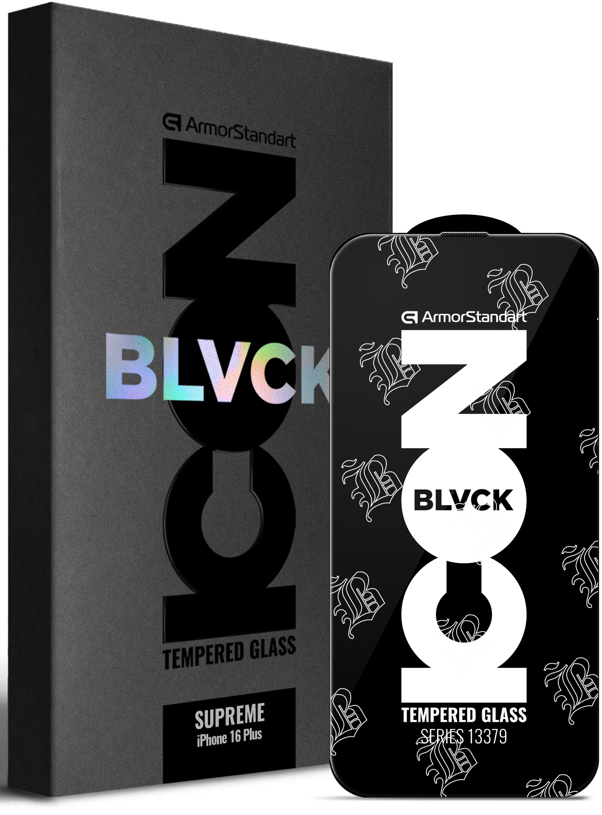 Захисне скло для смартфону Armorstandart Supreme Black Icon 2.5D for Apple iPhone 16 Plus Black (ARM78036)