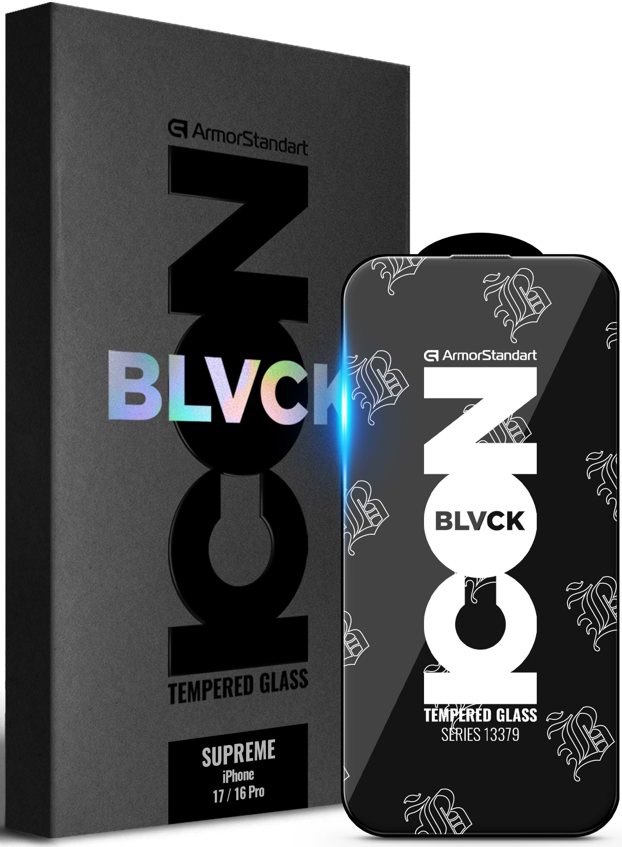 Защитное стекло для смартфона Armorstandart Supreme Black Icon for Apple iPhone 17 / 16 Pro (ARM86399)
