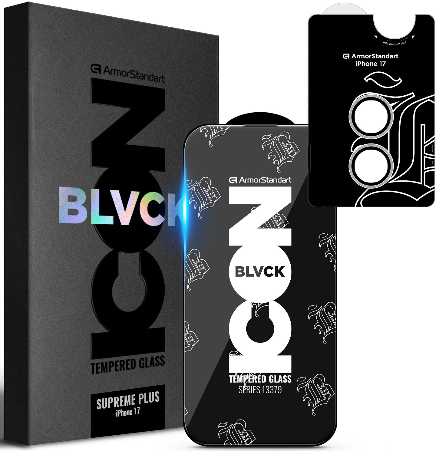 Защитное стекло для смартфона Armorstandart Supreme Plus Black Icon for Apple iPhone 17 (ARM87860)