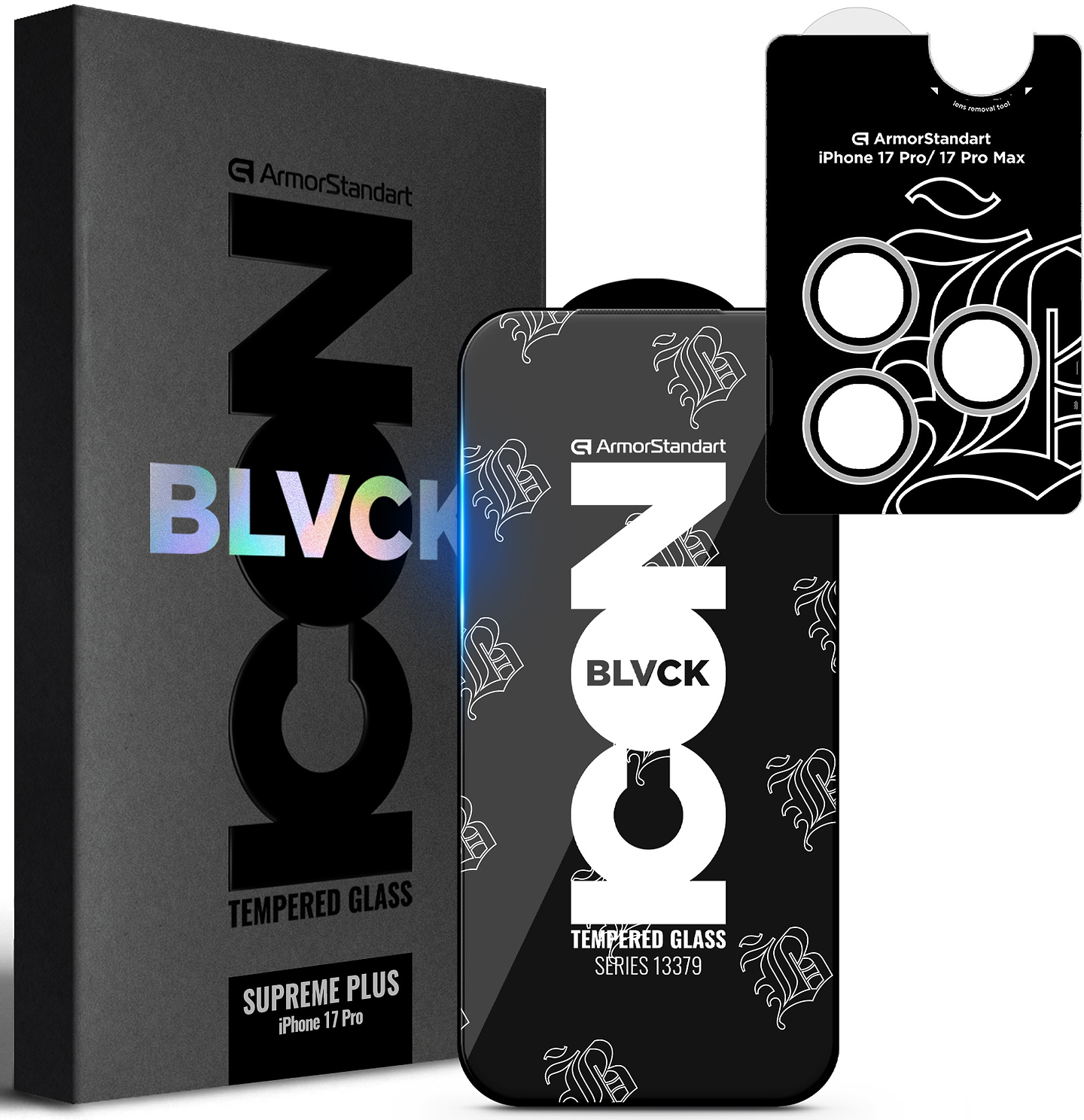Защитное стекло для смартфона Armorstandart Supreme Plus Black Icon for Apple iPhone 17 Pro (ARM86403)