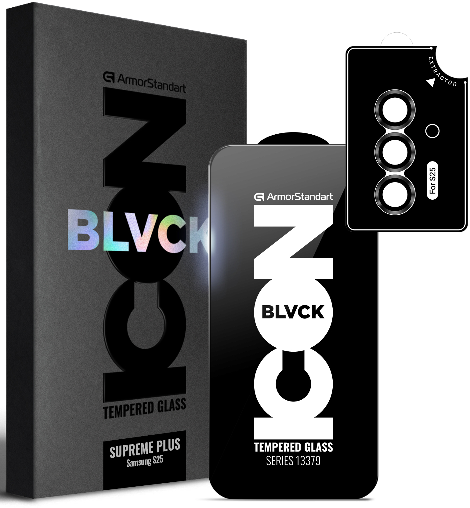 Защитное стекло для смартфона Armorstandart Supreme Plus Black Icon for Samsung S25 (ARM85453)