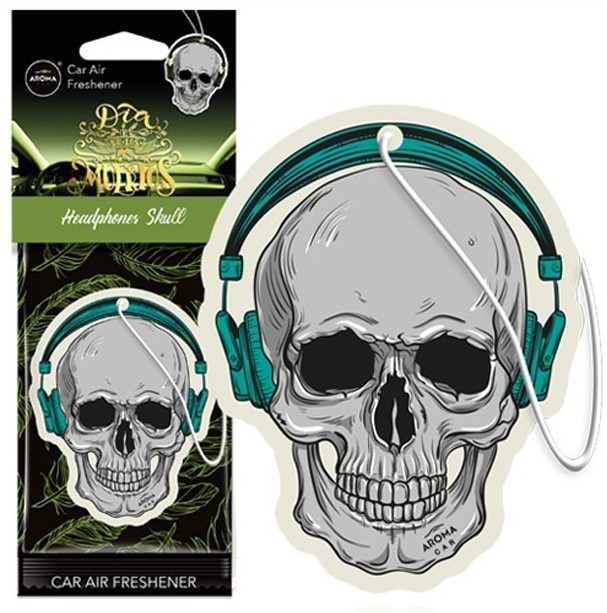 Ароматизатор для авто Aroma Cellulose Dia De Los Muertos - Headphones Skull (83277)