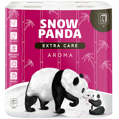 Туалетний папір Сніжна панда EXTRA CARE Aroma 4сл, 8 шт. - Фото 1
