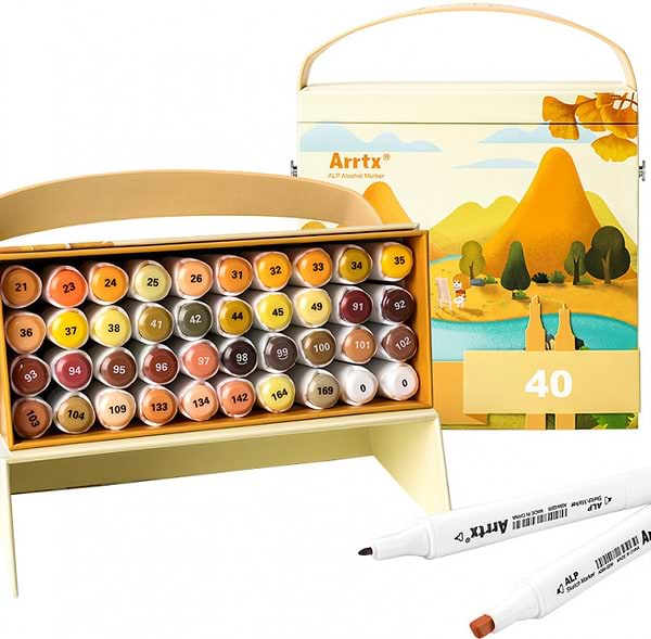 Фото - Набір маркерів Arrtx Alp ASM-02YL 40 кольорів, жовтий тон (LC302185)