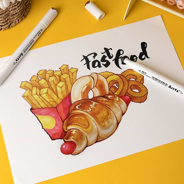 Фото - Набір маркерів Arrtx Alp ASM-02YL 40 кольорів, жовтий тон (LC302185)