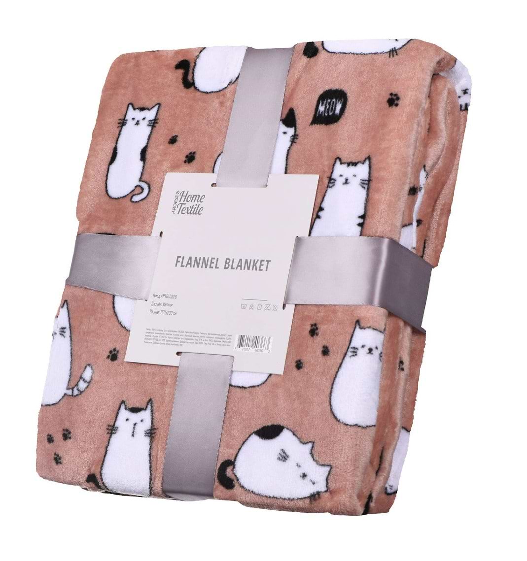 Купити Плед полуторний Ardesto Flannel 160х200 см котики (ART0108PB) - Фото 1 Плед полуторний Ardesto Flannel 160х200 см котики (ART0108PB) - Фото 1