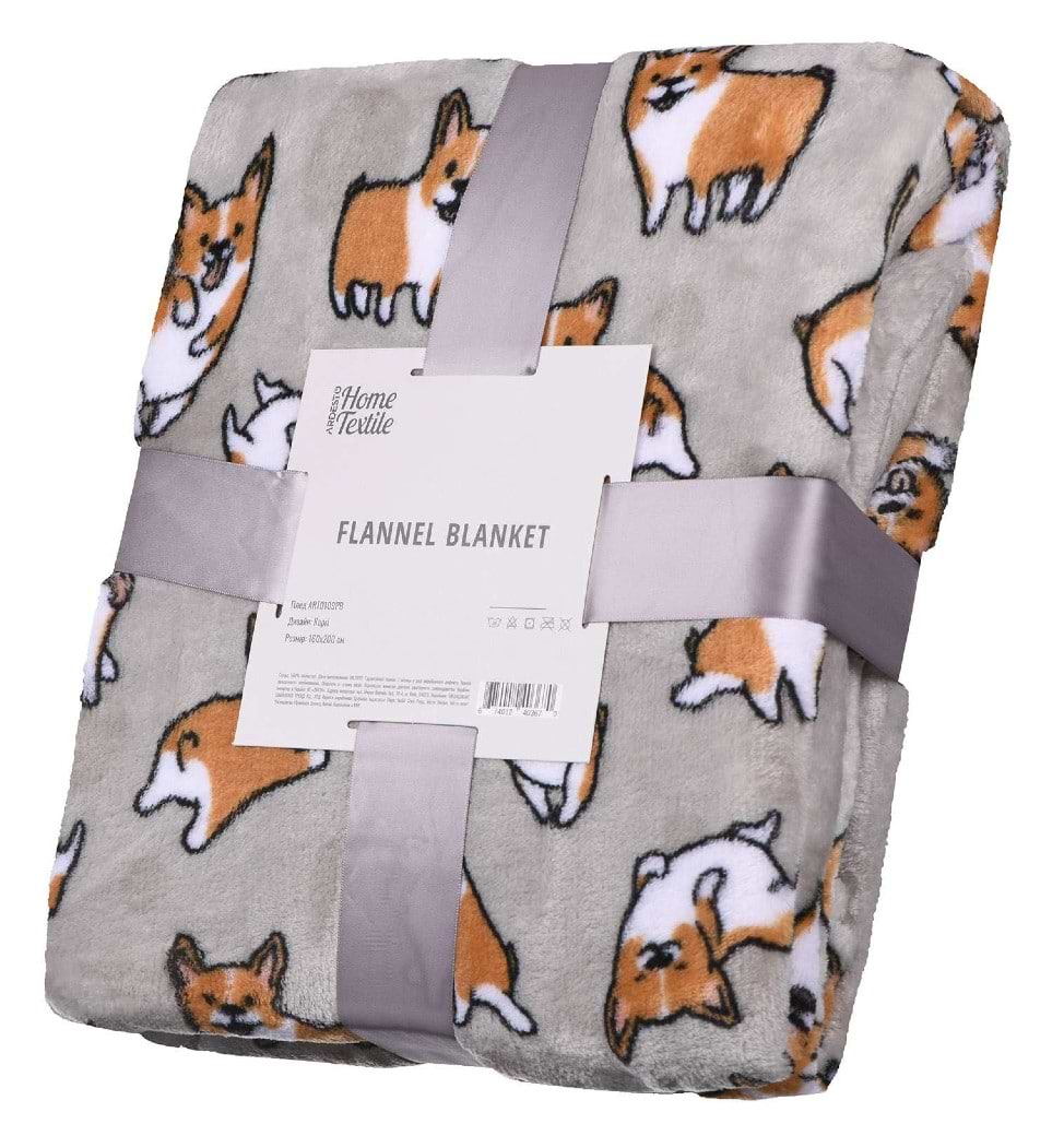 Купити Плед полуторний Ardesto Flannel 160х200 см коргі (ART0109PB) - Фото 1 Плед полуторний Ardesto Flannel 160х200 см коргі (ART0109PB) - Фото 1