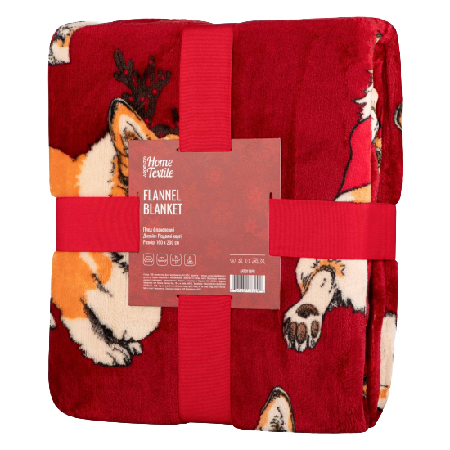 Плед полуторный Ardesto Flannel 160х200 см рождественские корги (ART0119PB) - Фото 1